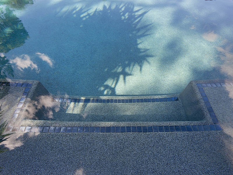 Concrete pool in step