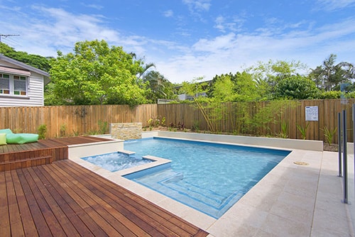 Small plunge pool and garden